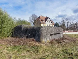Ligne Maginot - ALGOLSHEIM - ABBATUCCI - (Blockhaus pour arme infanterie) - Façade arrière et créneau de flanquement sud