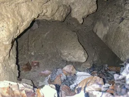 Ligne Maginot - SERROUVILLE (SOUS-SECTEUR AUMETZ - 128° RIF) - (PC de Sous-Secteur) - Mur et entrée à proximité
L'intérieur avec à droite le début d'un galerie direction les alvéoles de stockage