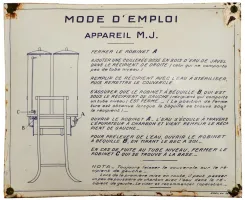 Ligne Maginot - Appareil M.J. - Mode d'emploi de l'appareil MJ sous forme de plaque emaillée
