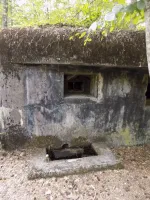 Ligne Maginot - HANAU 1 - (Blockhaus pour canon) - Créneau de tir de la mitrailleuse et sa fosse pour les étuis