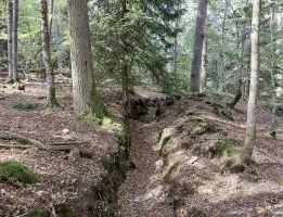 Ligne Maginot - GLASBRONN - (Casernement) - Tranchée entre le casernement et la casemate de Glasbronn