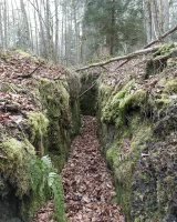 Ligne Maginot - GLASBRONN - (Casemate d'infanterie - Simple) - Le boyau d'accès taillée dans le grès