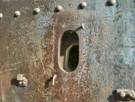 Ligne Maginot - B312 - ANSTAING - (Blockhaus pour canon) - La porte d'entrée
Détail 