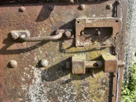 Ligne Maginot - B312 - ANSTAING - (Blockhaus pour canon) - La porte d'entrée
Détail 