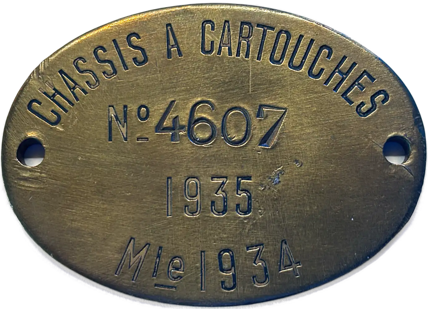Ligne Maginot - Châssis à cartouches modèle 1934 - Plaque d'inventaire d'un châssis à cartouche, modèle en tôle épaisse
Ouvrage de Métrich