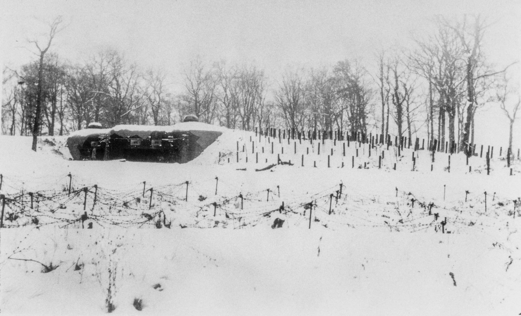 Ligne Maginot - BOUSSE - A24 - (Ouvrage d'infanterie) - Le bloc 2 en janvier 1940 par -35° - Inconnu